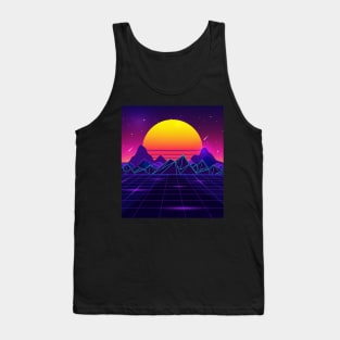 Glowing Sunset Retrowave Tank Top